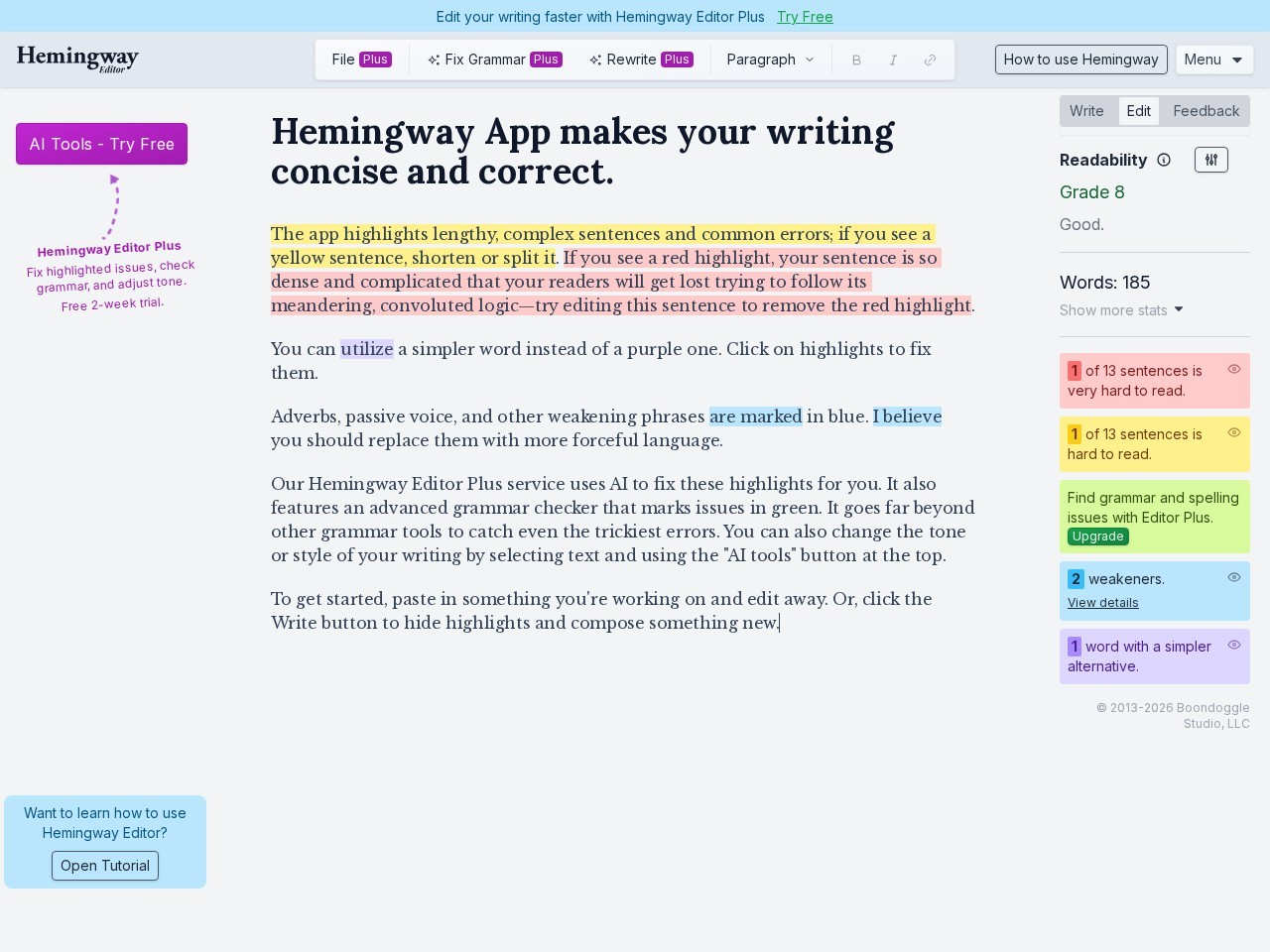 Hemingway Editor