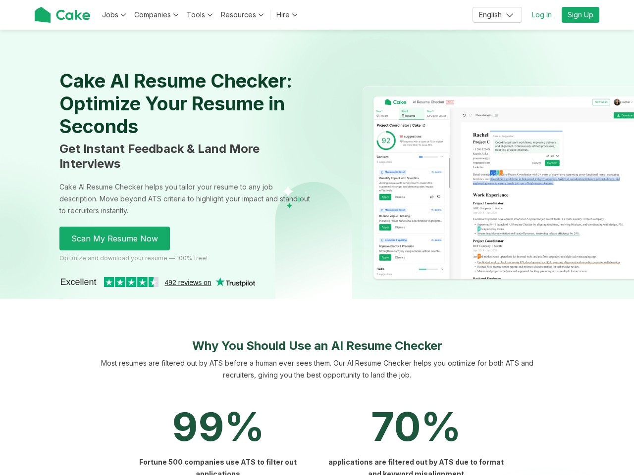 Cake Resume Checker