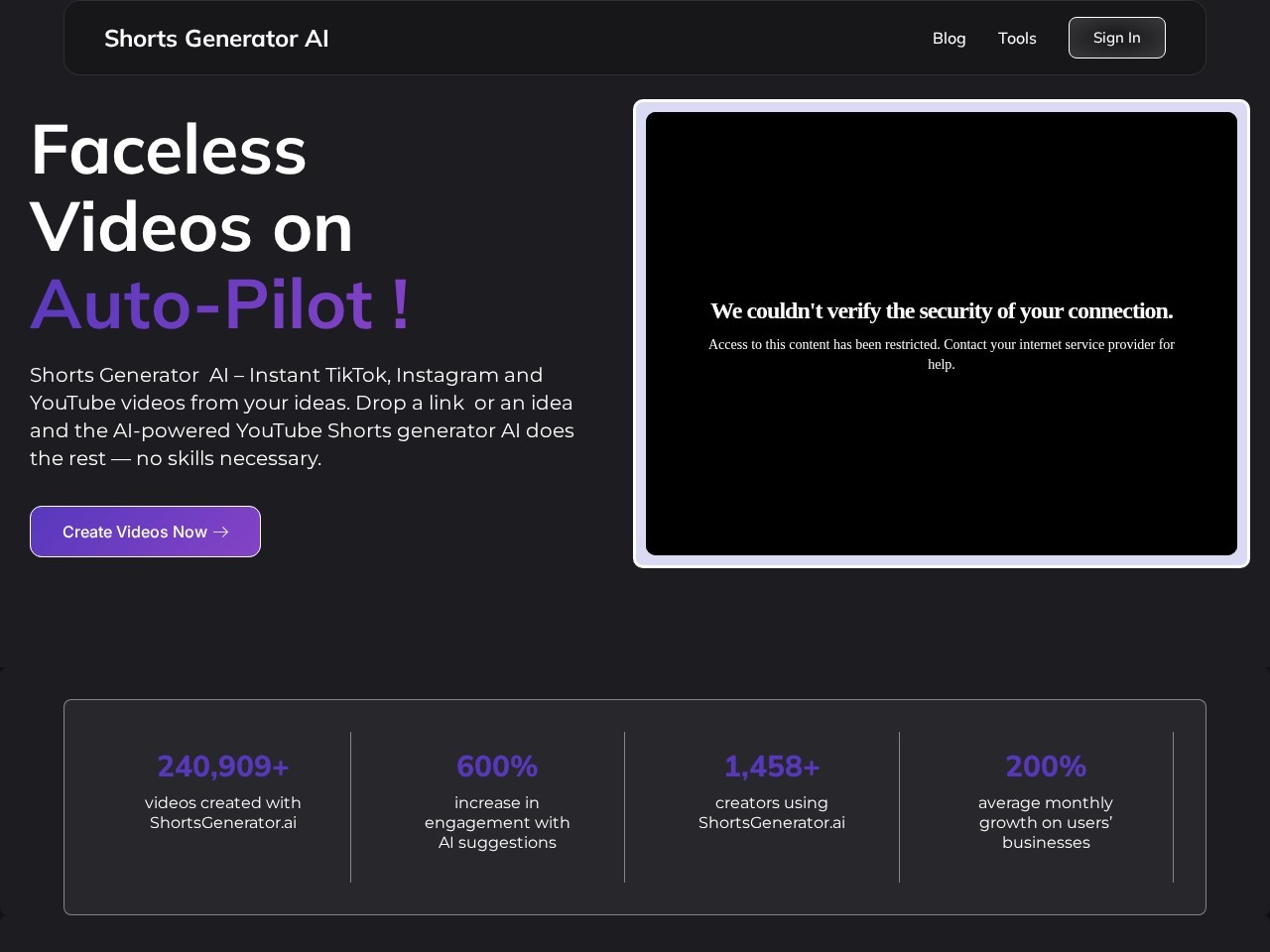 Shorts Generator